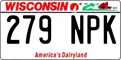 WI license plate 279NPK