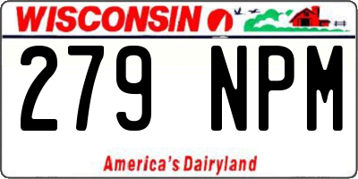 WI license plate 279NPM
