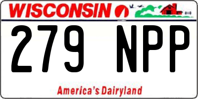 WI license plate 279NPP