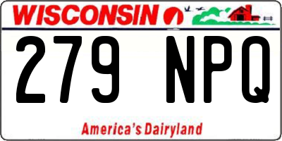 WI license plate 279NPQ