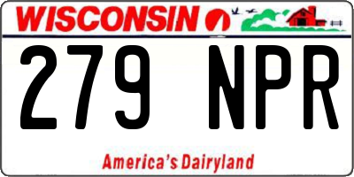 WI license plate 279NPR