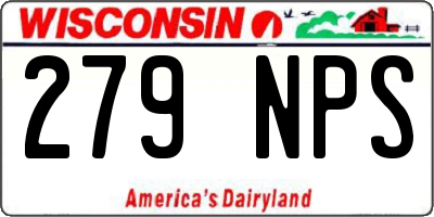 WI license plate 279NPS