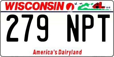 WI license plate 279NPT