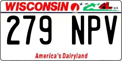 WI license plate 279NPV