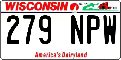 WI license plate 279NPW