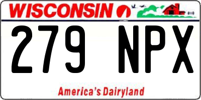 WI license plate 279NPX