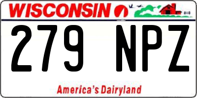 WI license plate 279NPZ