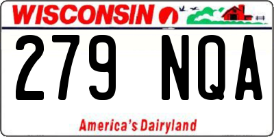 WI license plate 279NQA