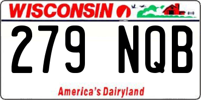 WI license plate 279NQB