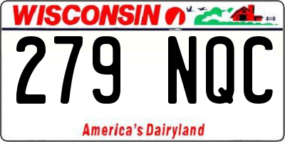 WI license plate 279NQC
