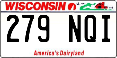 WI license plate 279NQI
