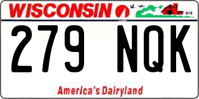 WI license plate 279NQK