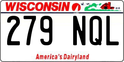 WI license plate 279NQL
