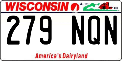 WI license plate 279NQN