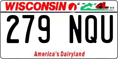 WI license plate 279NQU