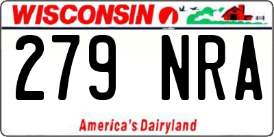 WI license plate 279NRA