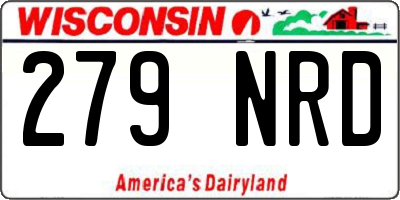 WI license plate 279NRD