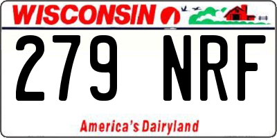 WI license plate 279NRF