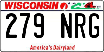 WI license plate 279NRG