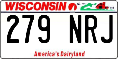 WI license plate 279NRJ