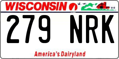 WI license plate 279NRK