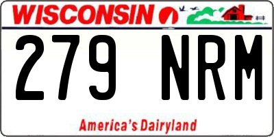 WI license plate 279NRM