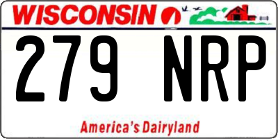 WI license plate 279NRP
