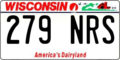 WI license plate 279NRS