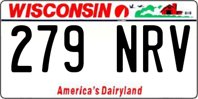 WI license plate 279NRV