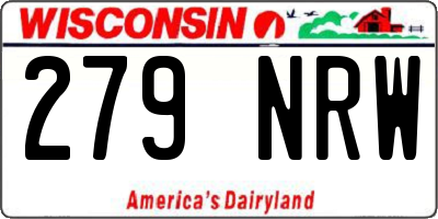WI license plate 279NRW