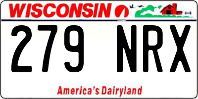 WI license plate 279NRX