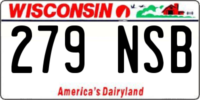 WI license plate 279NSB