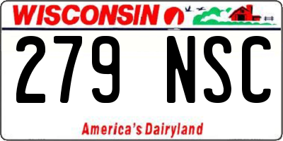WI license plate 279NSC