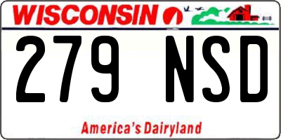 WI license plate 279NSD