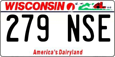 WI license plate 279NSE