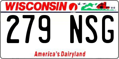 WI license plate 279NSG