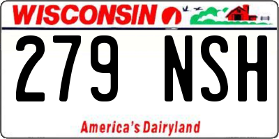 WI license plate 279NSH