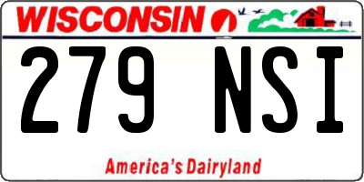 WI license plate 279NSI