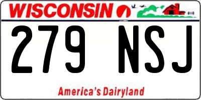 WI license plate 279NSJ