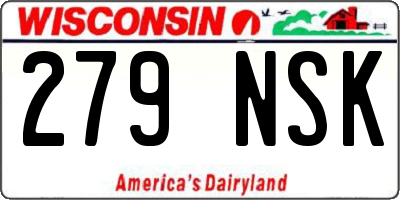 WI license plate 279NSK