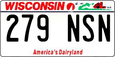 WI license plate 279NSN