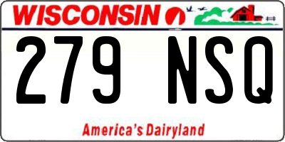 WI license plate 279NSQ