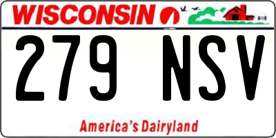 WI license plate 279NSV
