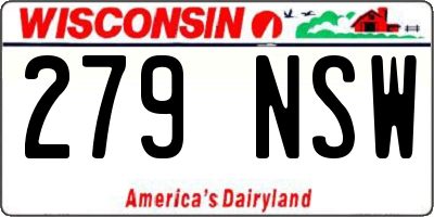 WI license plate 279NSW