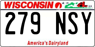 WI license plate 279NSY