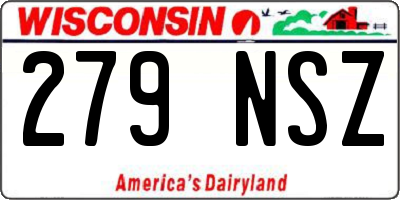 WI license plate 279NSZ