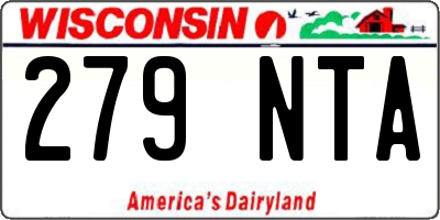 WI license plate 279NTA