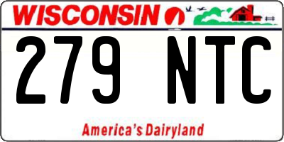 WI license plate 279NTC