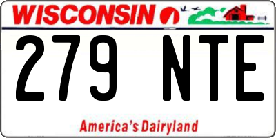 WI license plate 279NTE