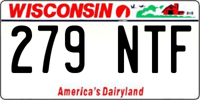 WI license plate 279NTF